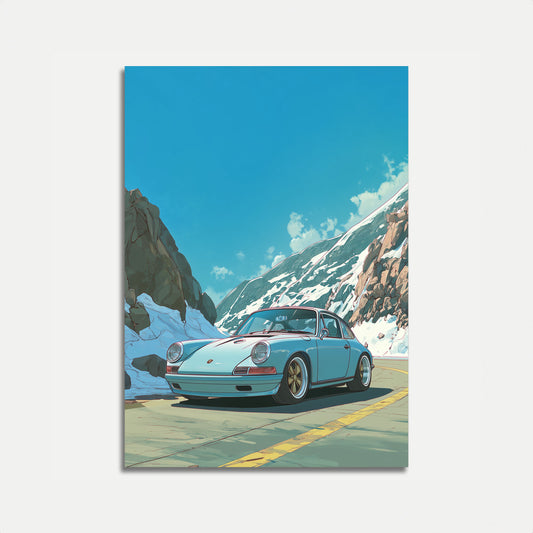 Alpine Curves Porsche Poster