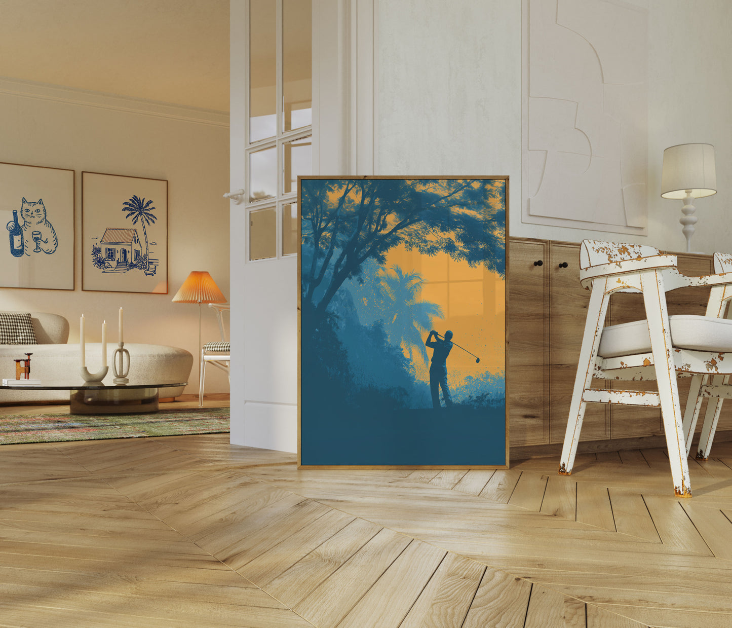Sunset Golf Swing Poster