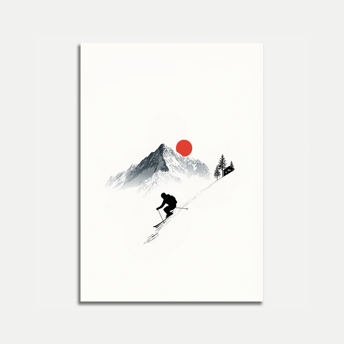 Mountain Ski Descent Poster