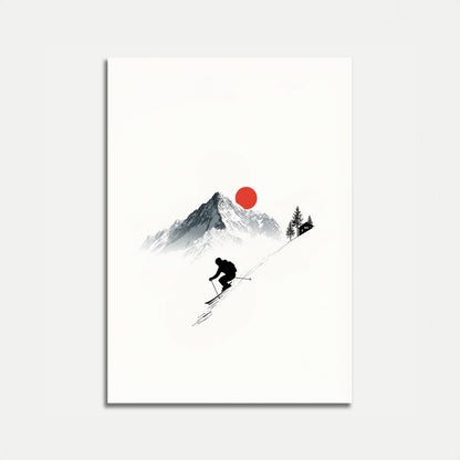 Mountain Ski Descent Poster