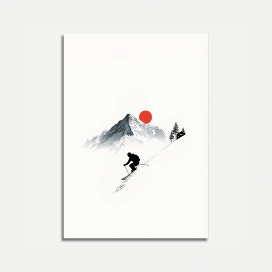 Berg-Ski-Abstiegs-Poster
