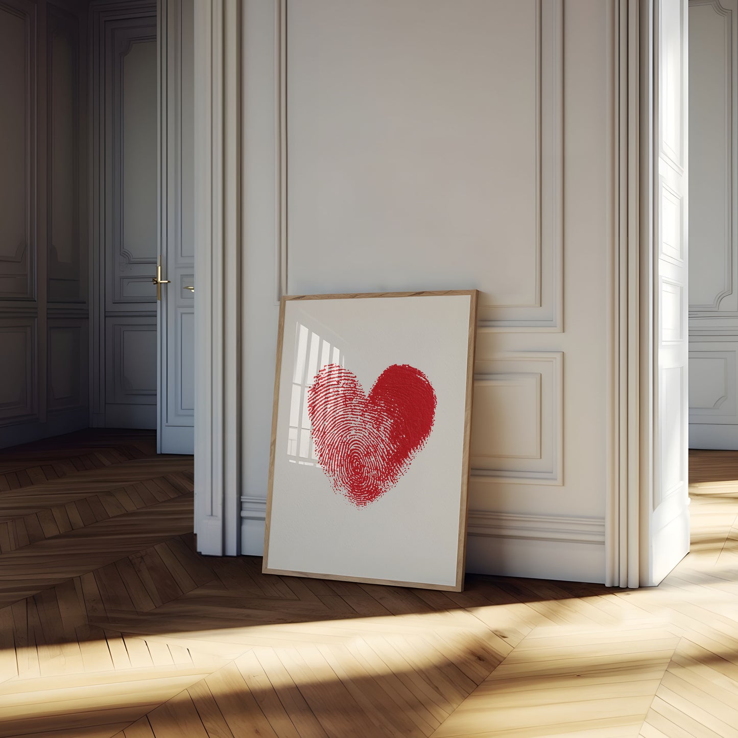 Fingerprint Heart Love Poster