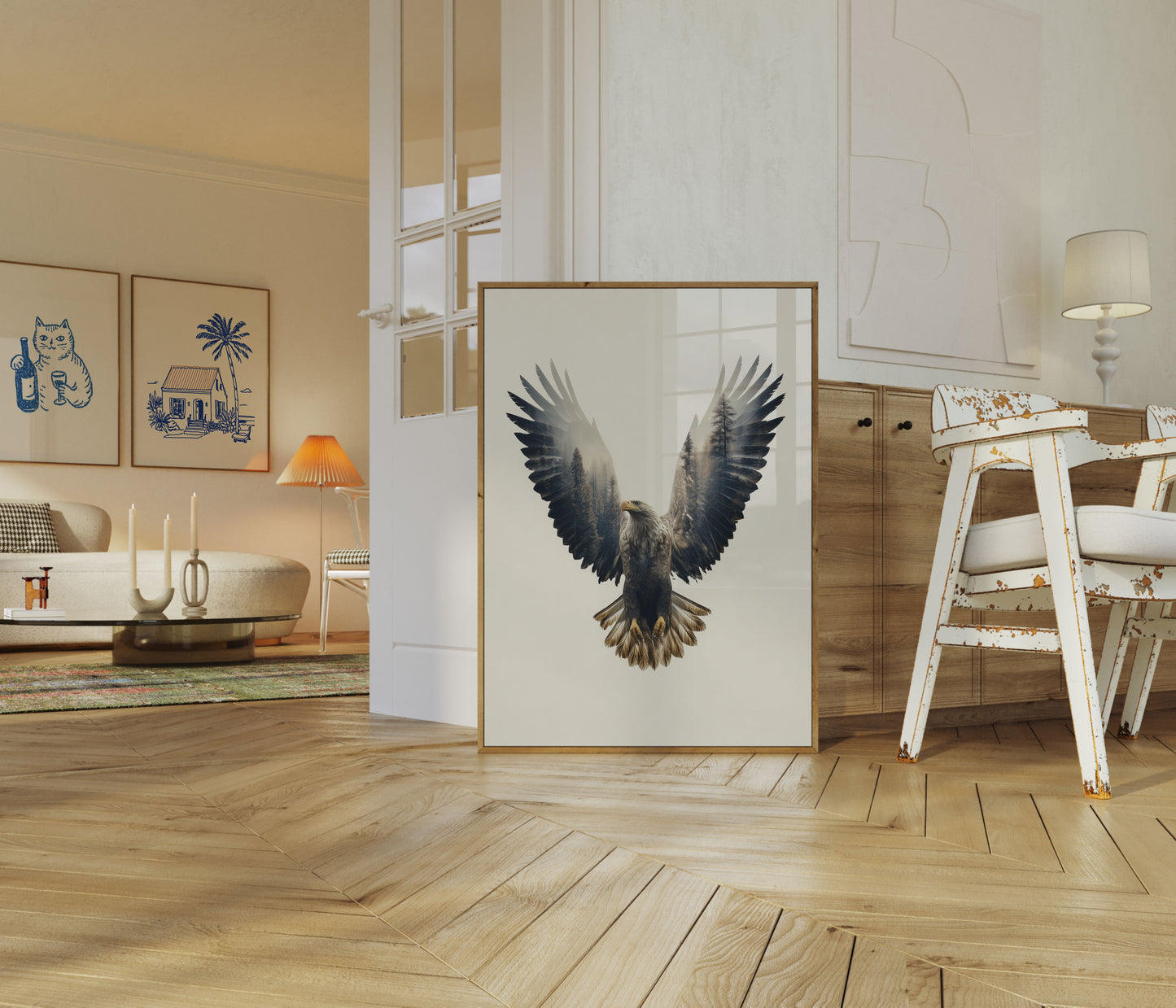 Mistige Bos Adelaar Poster