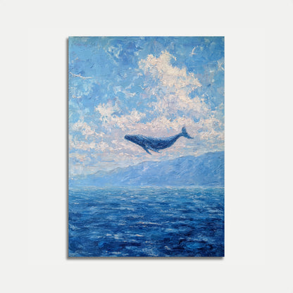 Sky Whale Blue Ocean Poster