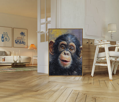 Affiche Portrait de Chimpanzé Expressif