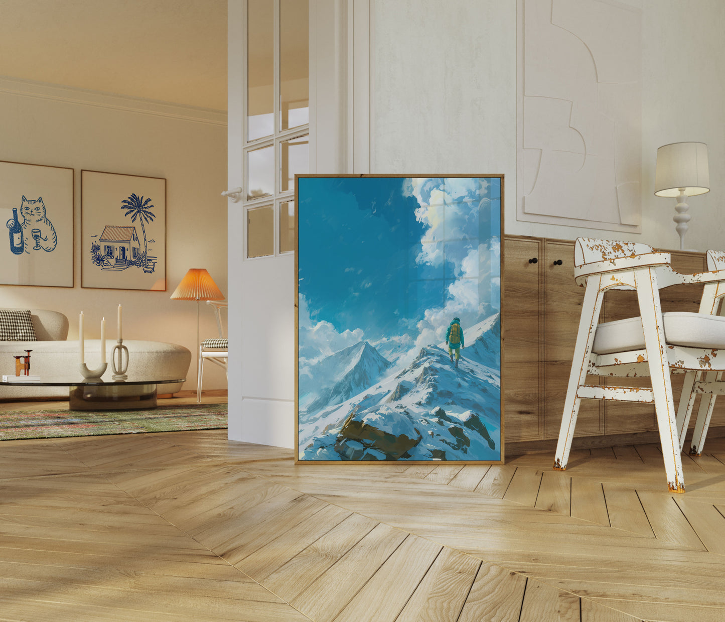 Póster de la expedición a la cima de la montaña