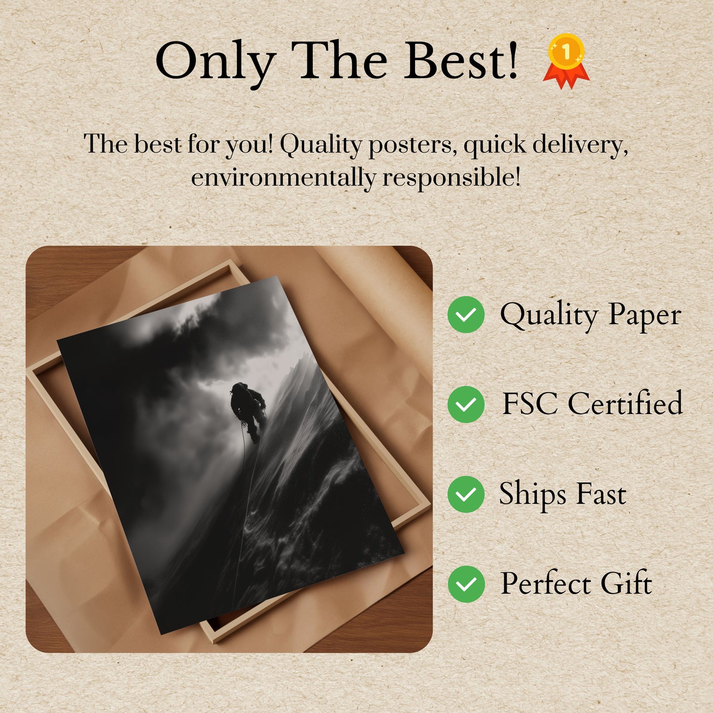 Mountaineering Storm Ascent Poster