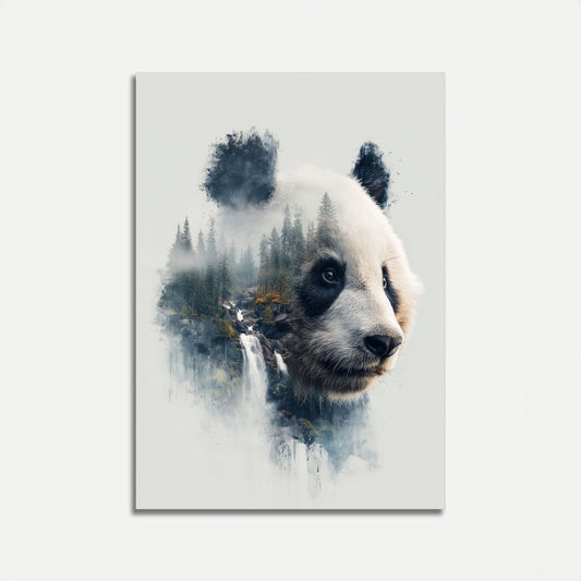 Misty Panda Forest Poster