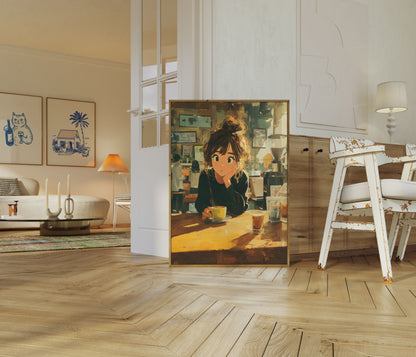 Cozy Coffee Shop Moment Poster