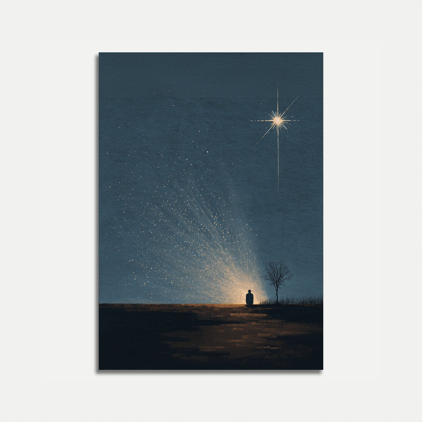 Notte Stellata Solitaria Poster