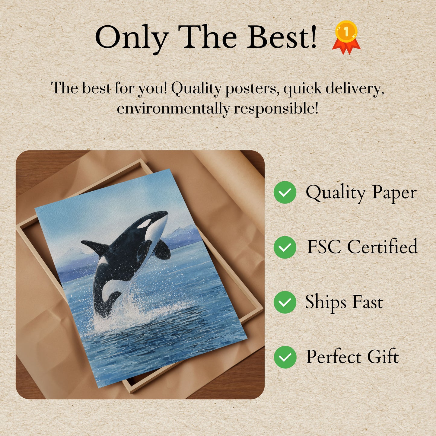 Majestic Orca Ocean Leap Poster