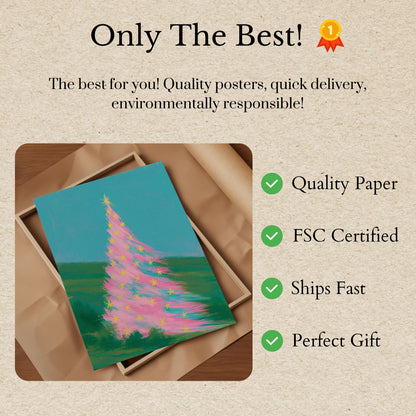 Pink Christmas Tree Poster