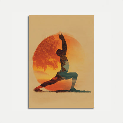 Zen Harmoni Solnedgångs Yoga Affisch