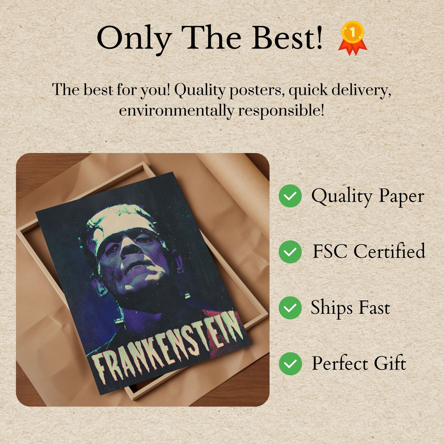 Klassisk Frankenstein-monster plakat