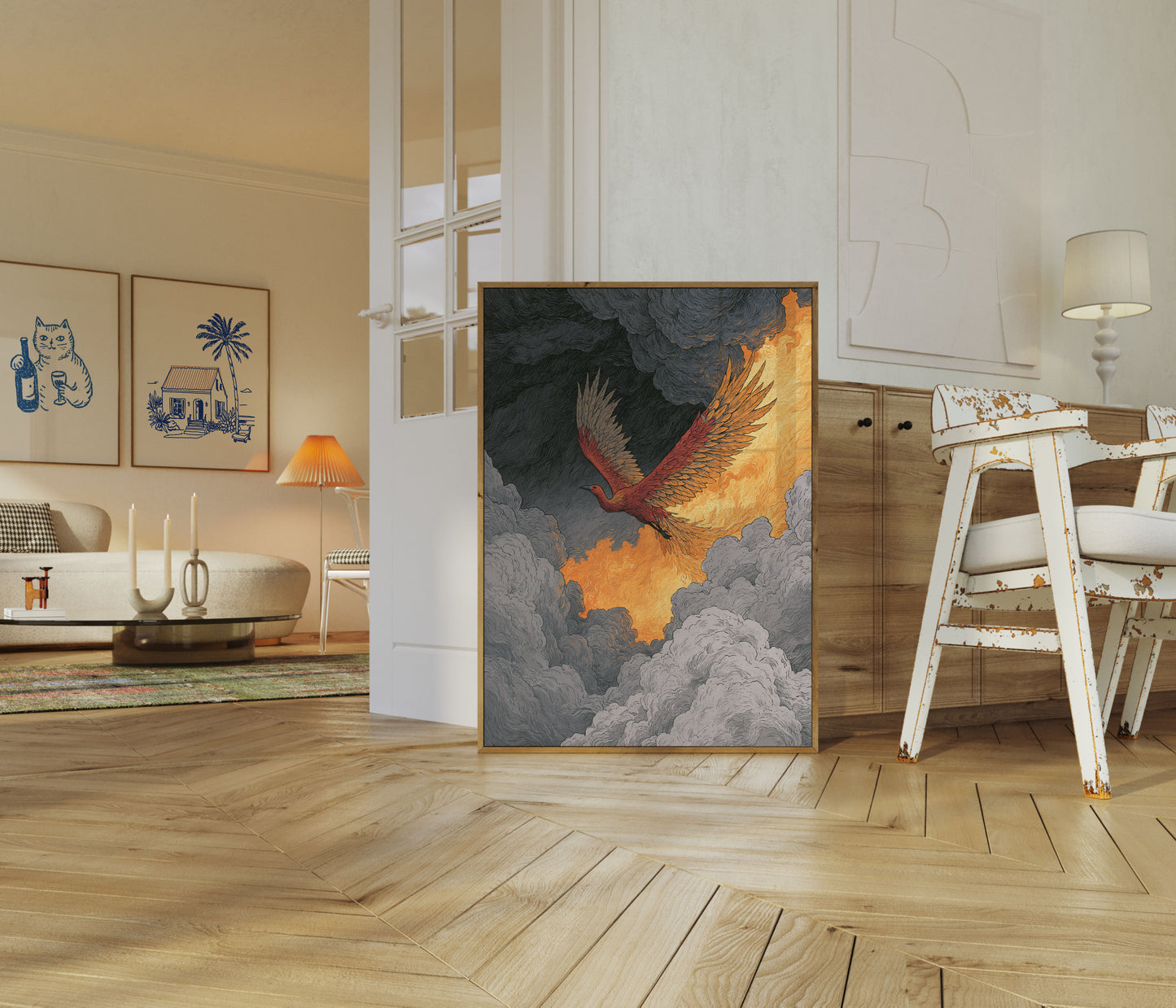 Phoenix Rising From Flames Poster