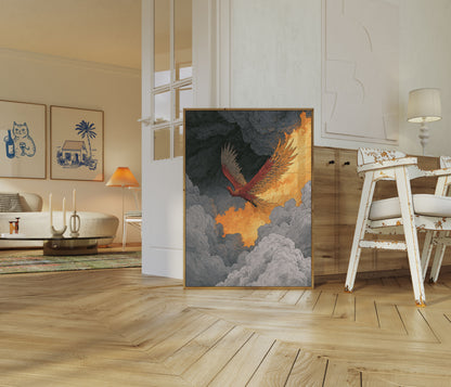 Phoenix Rising From Flames Poster
