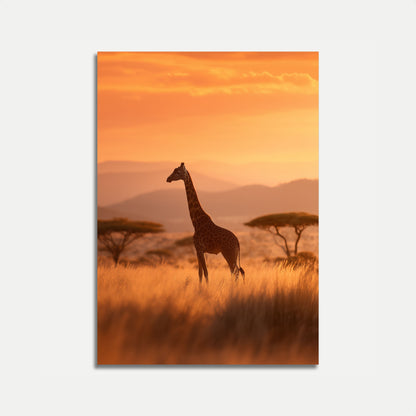 Golden Savanna Giraffe Poster