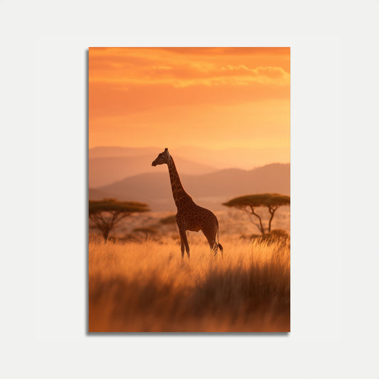 Golden Savanna Giraffe Poster