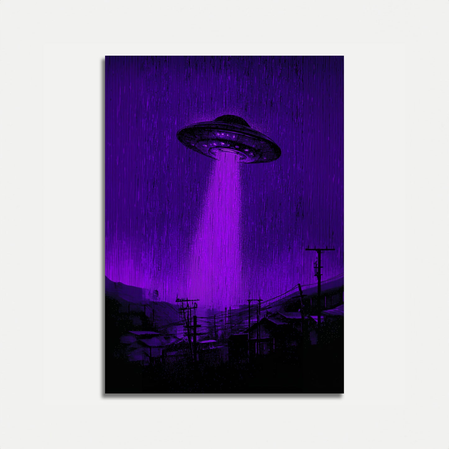 Purple Alien Invasion Poster