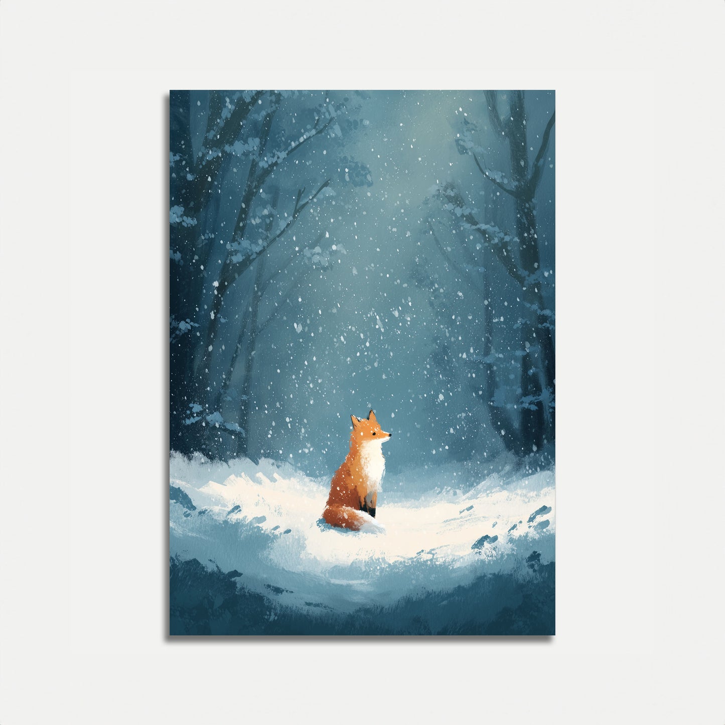 Pôster da Raposa na Floresta de Inverno