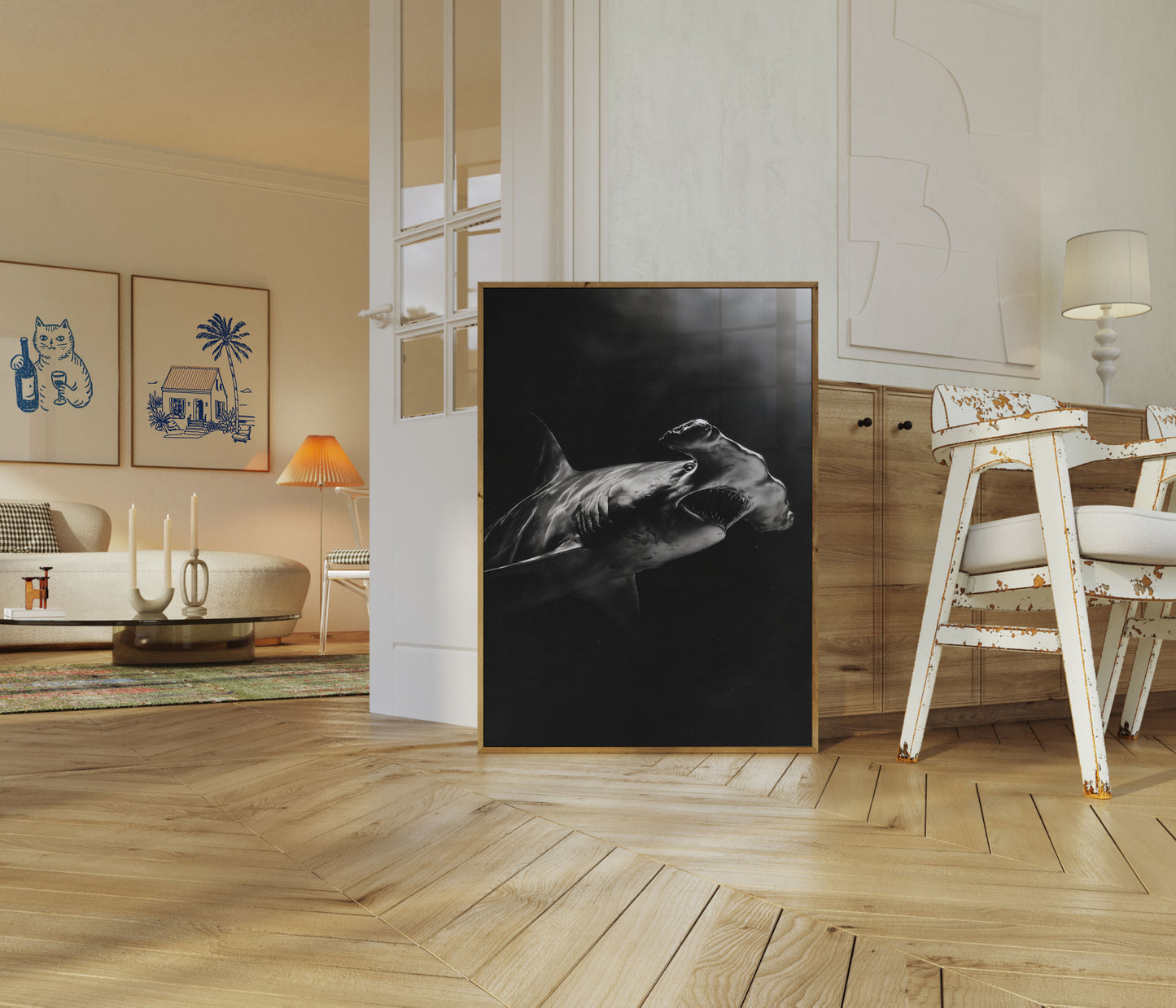 Great Hammerhead Shark Dark Poster