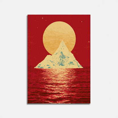 Poster: Montagna che sorge dall'oceano rosso