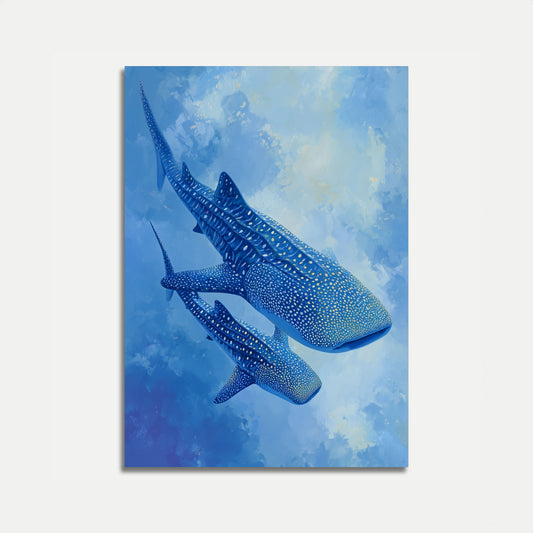 Azure Whale Sharks Underwater Poster