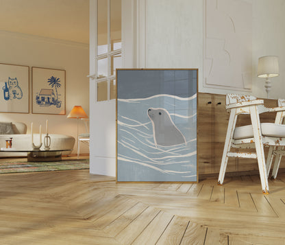 Serene Seal Ocean Poster
