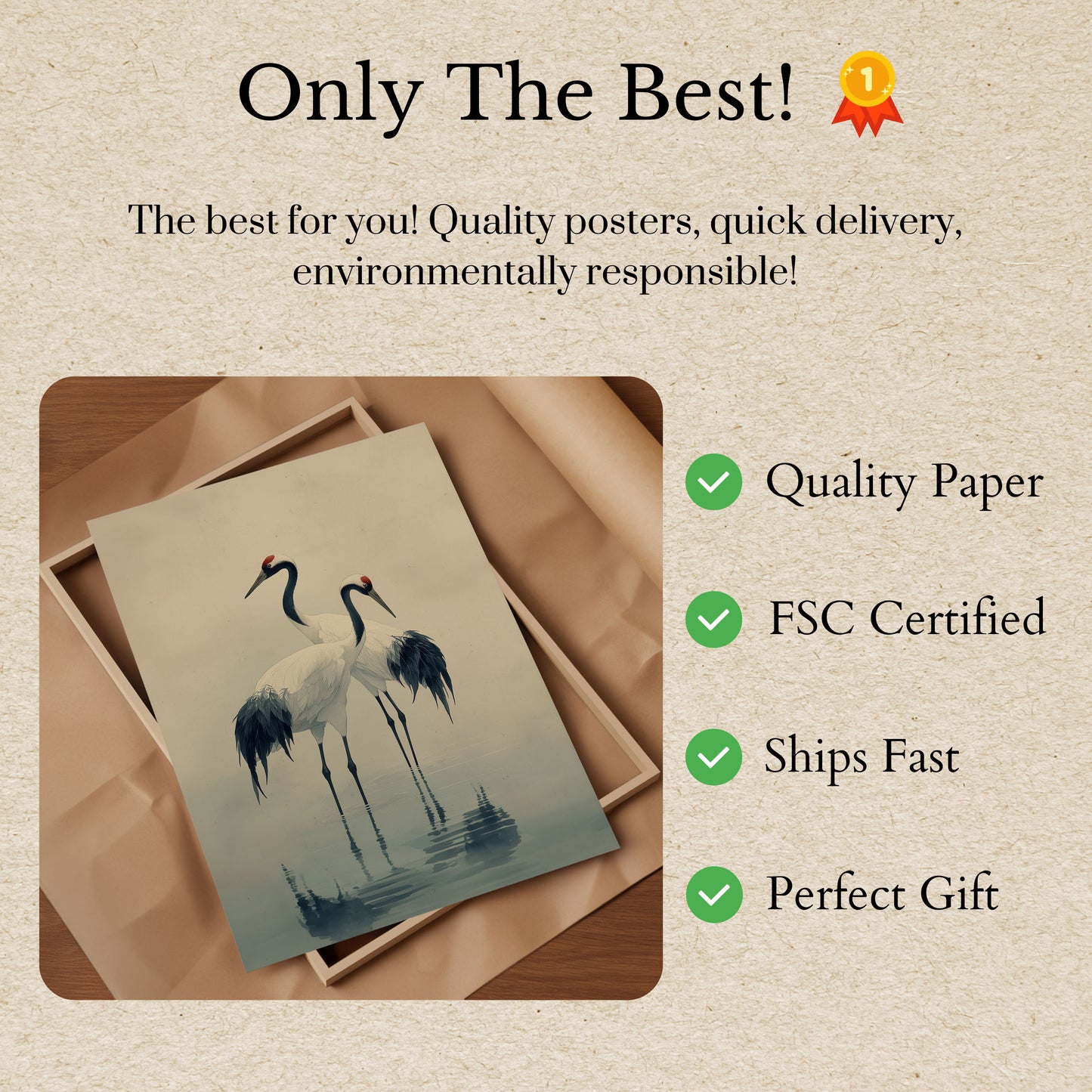 Elegant Crane Pair Poster