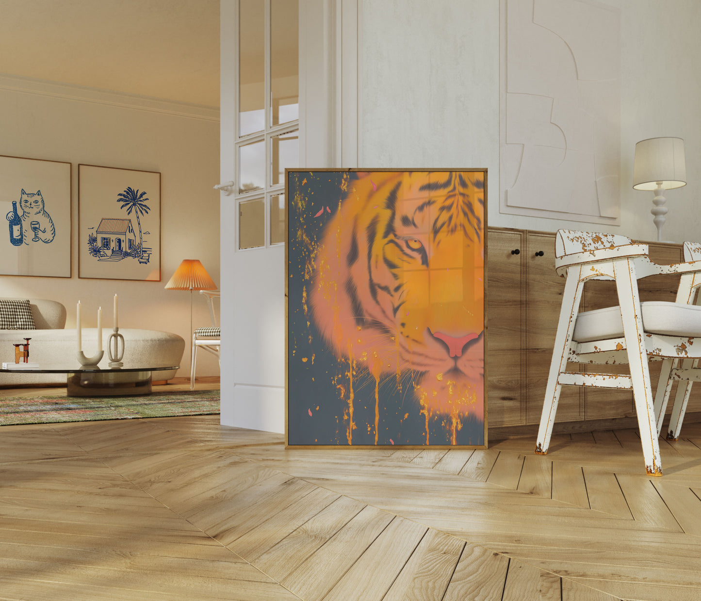 Molten Tiger Flame Art Poster