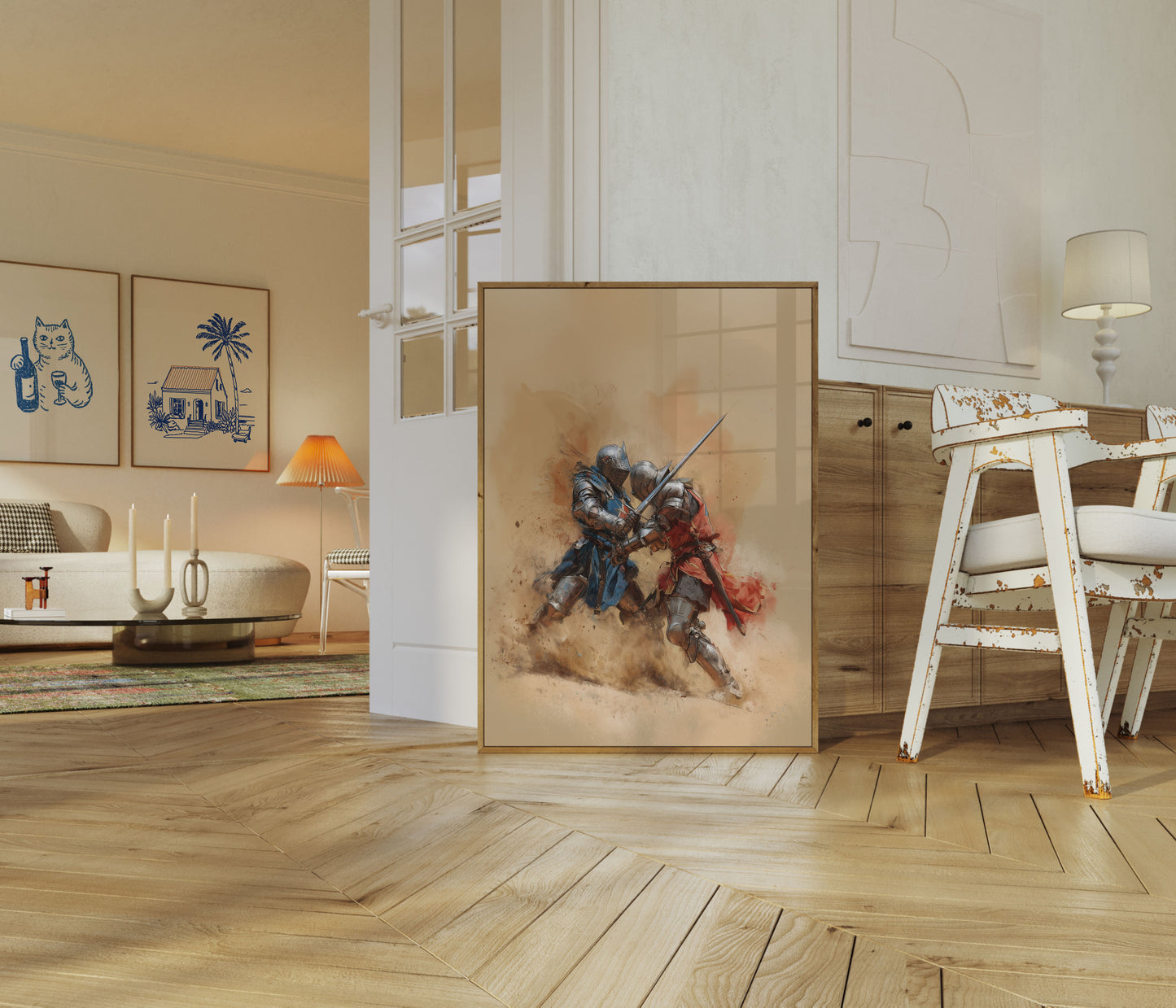 Medieval Knights Battle Poster