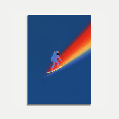 Astronaut Surfing Rainbow Poster