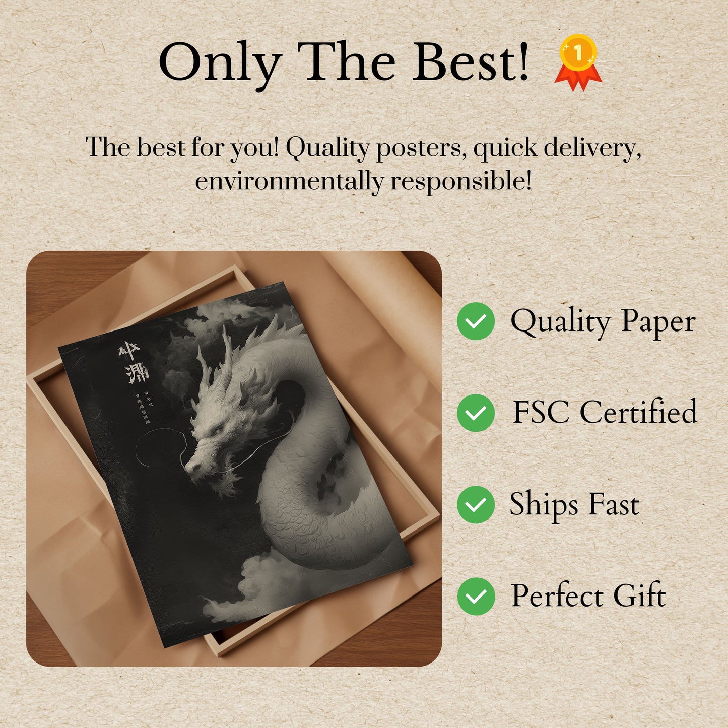 Póster mítico del dragón etéreo