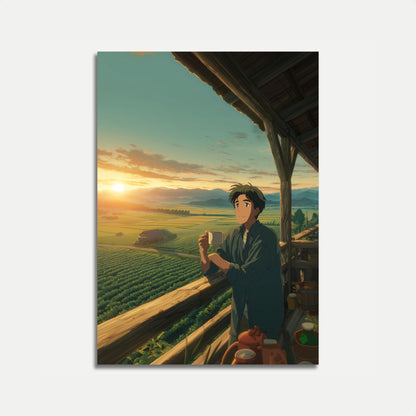 Morning Coffee Farm Vista Poster
