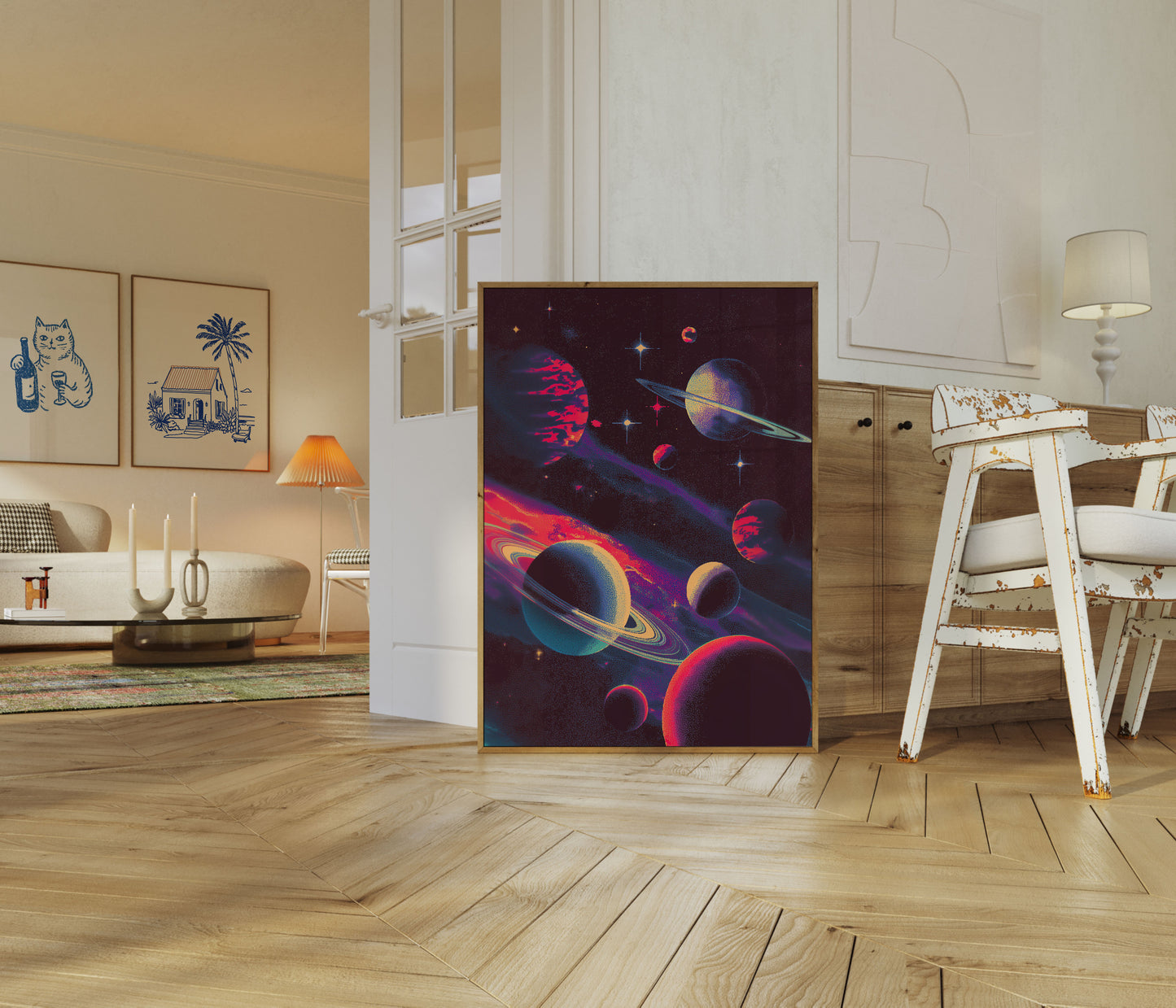 Cosmic Solar System Planets Poster