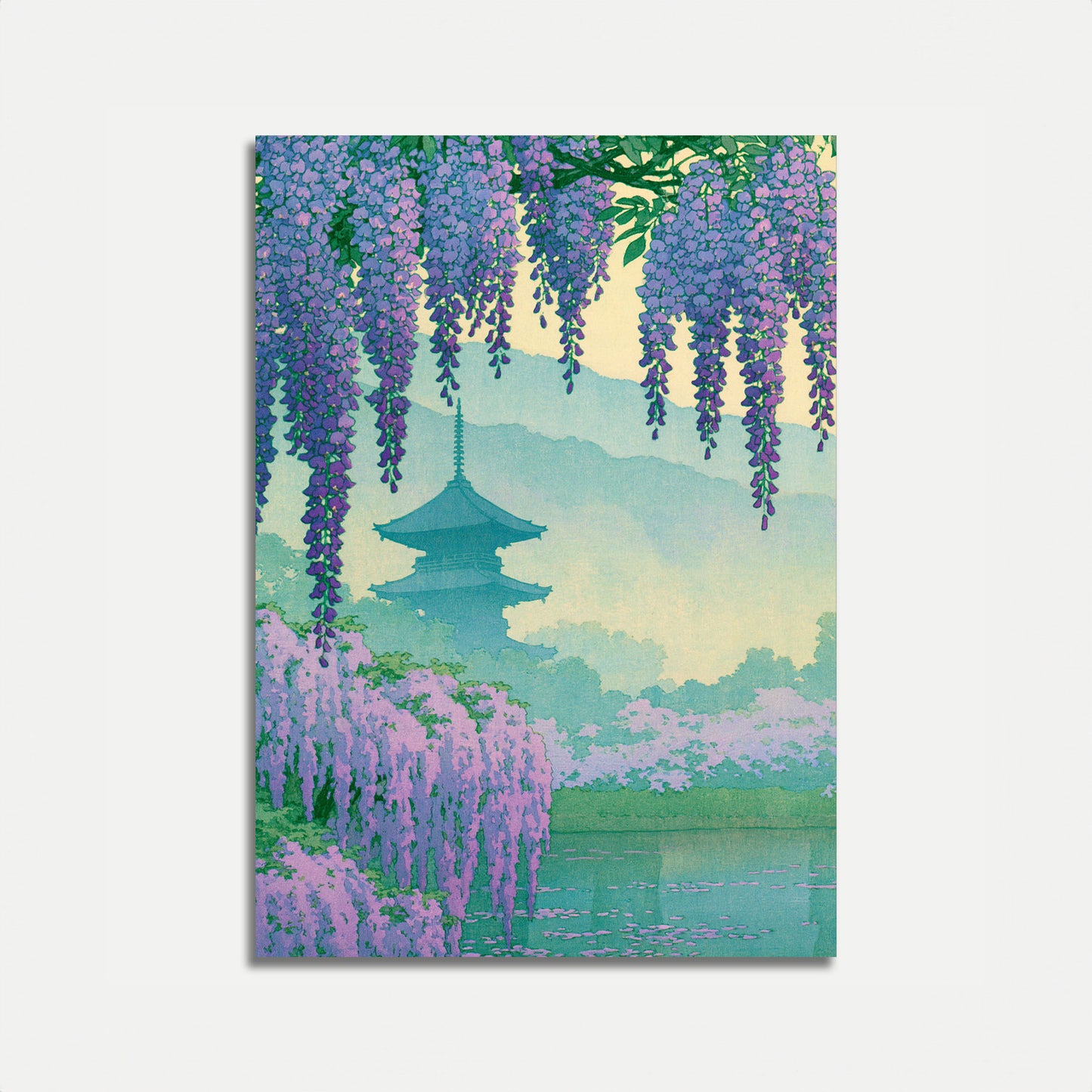Wisteria Garden Japanese Temple Poster