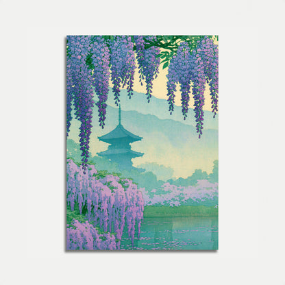 Wisteria Garden Japanese Temple Poster