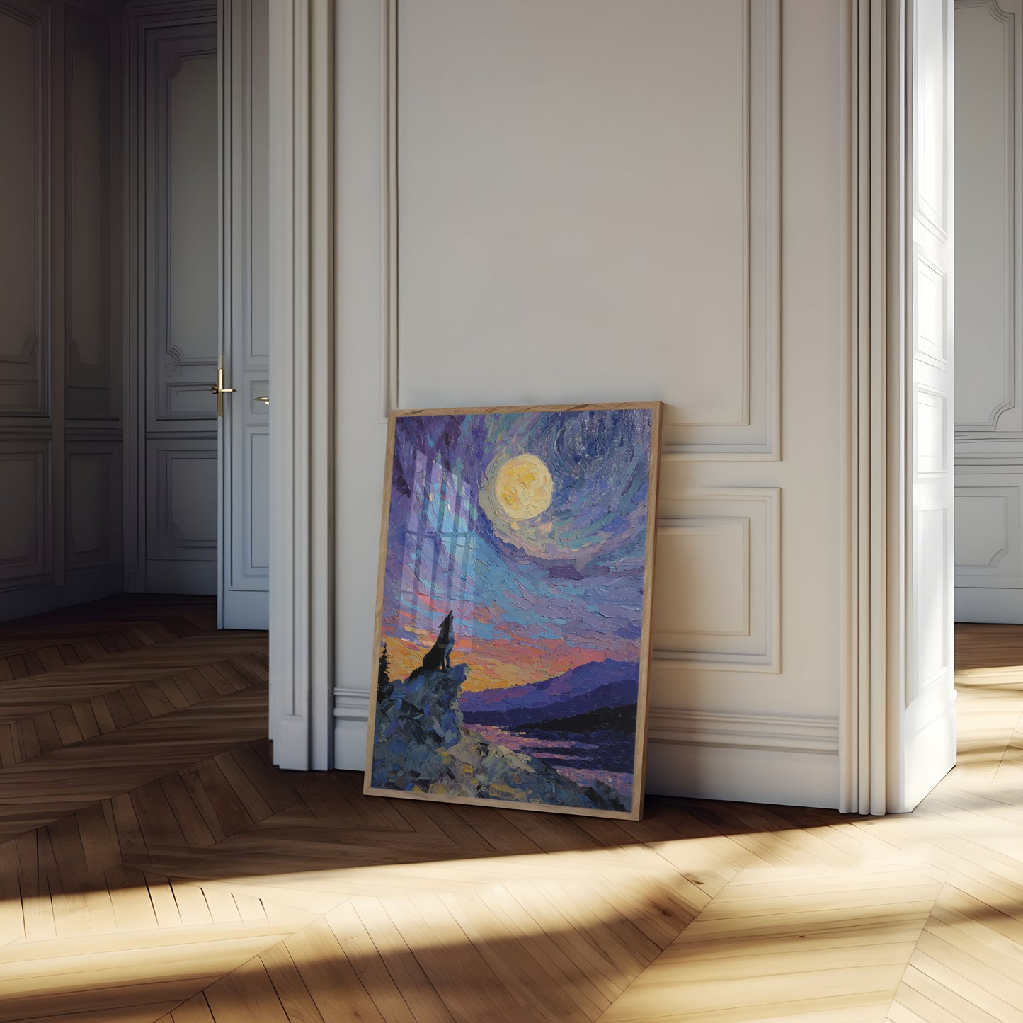 Moonlit Wolf Wilderness Poster