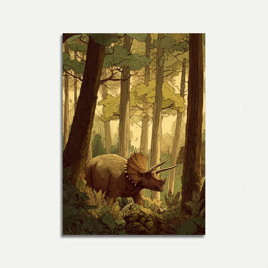 Ancient Forest Triceratops Poster