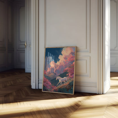 White Horse in Flower Valley Poster