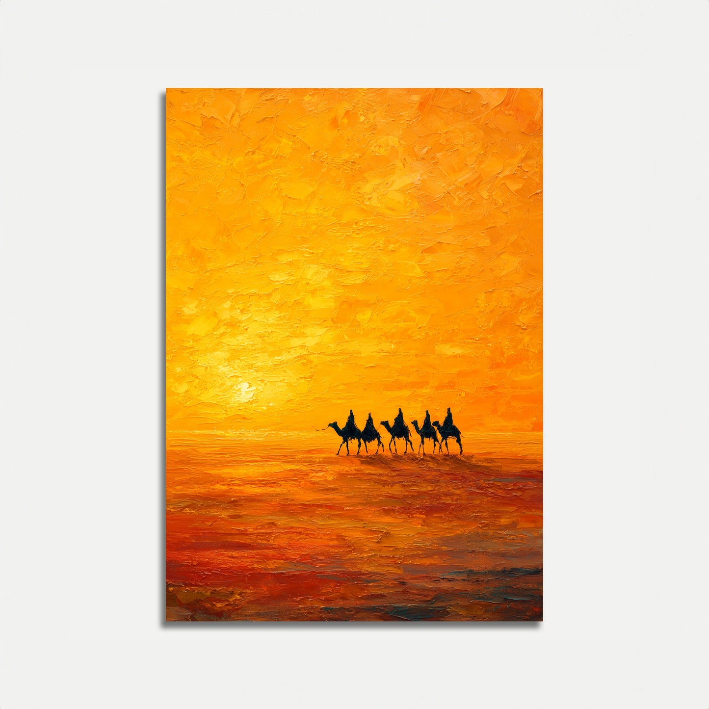 Desert Caravan Sunset Poster