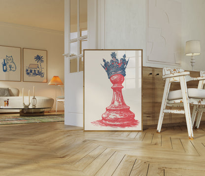 Royal Chess Piece Crown Poster