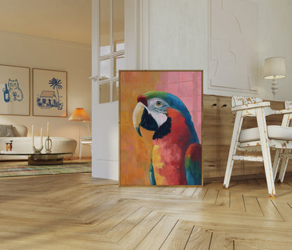 Vibrant Macaw Portrait Poster
