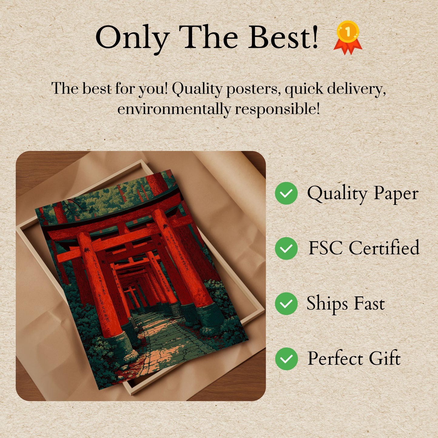 Sacred Japanese Temple Gates Poster
