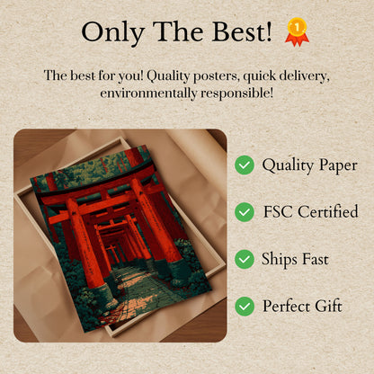Sacred Japanese Temple Gates Poster