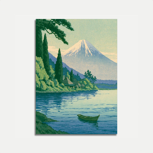 Póster del paisaje del lago del monte Fuji