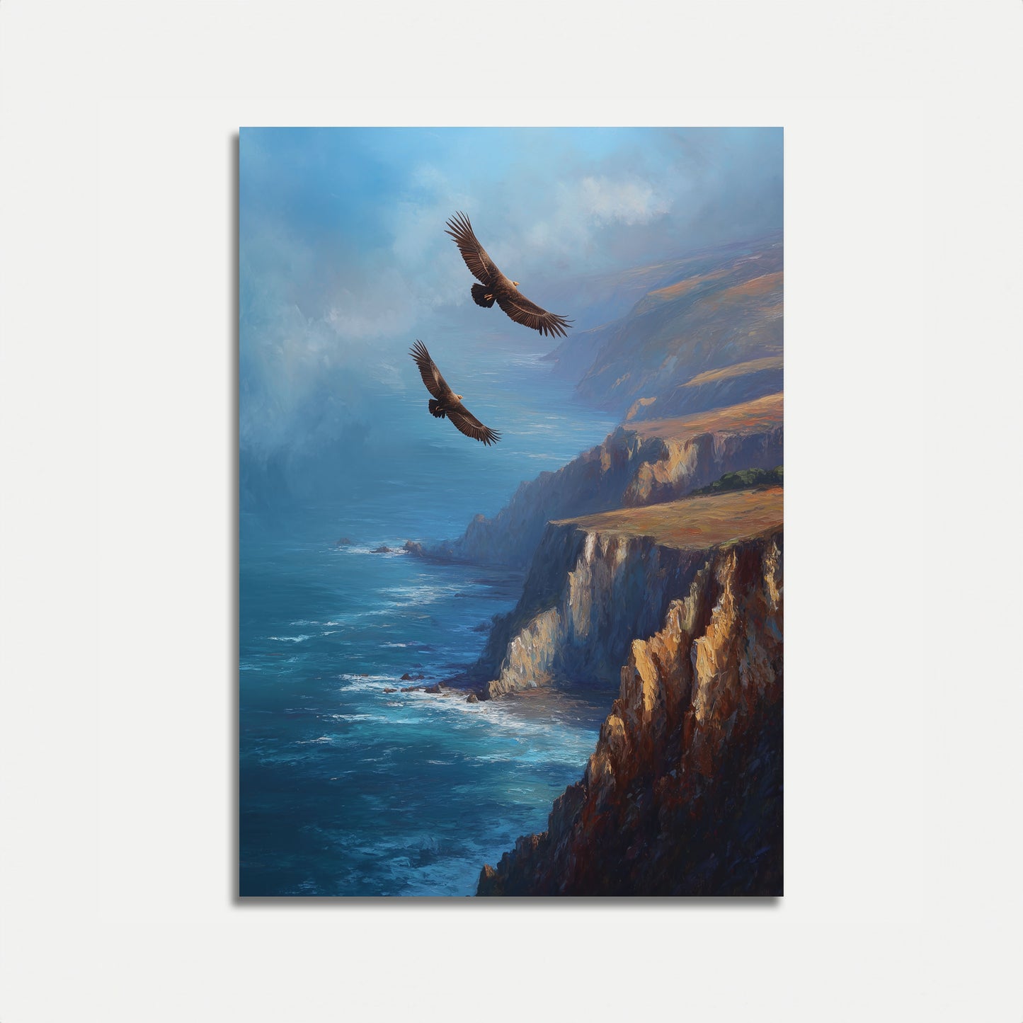 Eagles Over Coastal Cliffs Poster