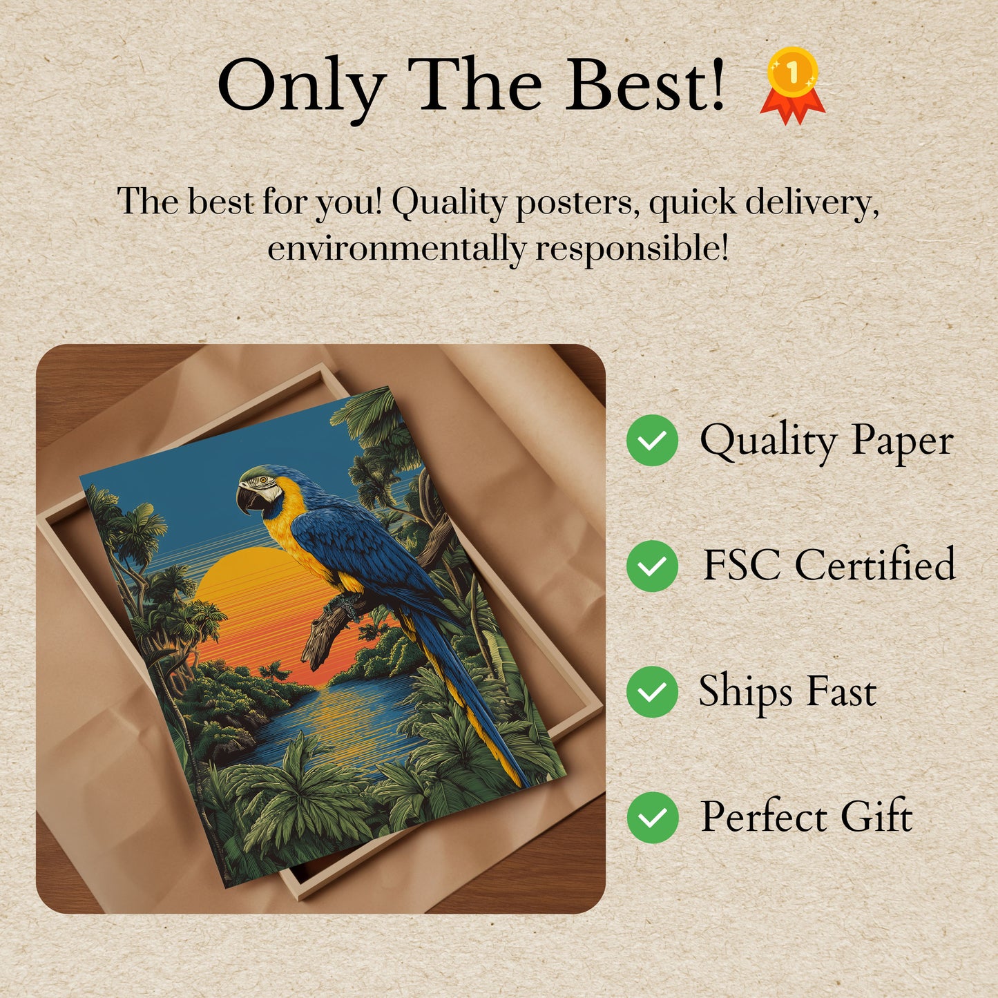 Blue and Gold Macaw Paradise Poster