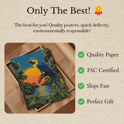 Blue and Gold Macaw Paradise Poster