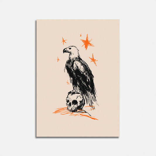 Dark Eagle Skull Poster